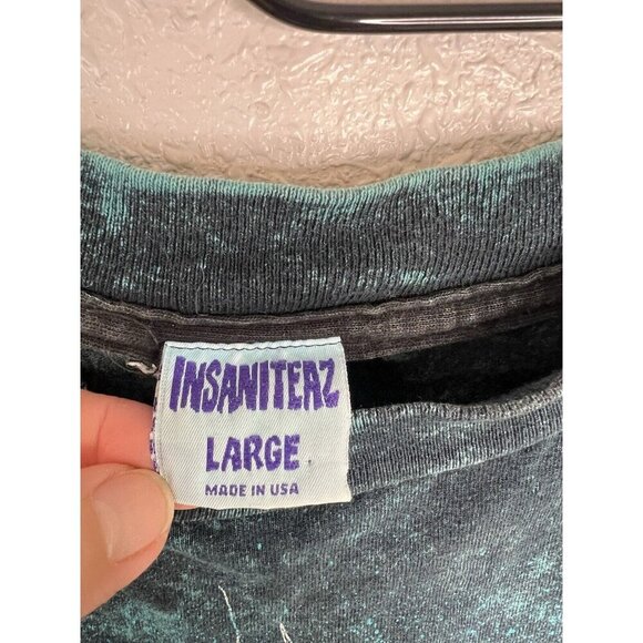 Vtg Fringe Beaded Grand Canyon Acid Wash Teal Shirt Large Elk Single Stitch 90s - Picture 8 of 13